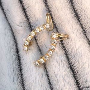 🔖3for$25 Gold Cubic Zirconia Ear Crawler Cuff Earrings NWOT